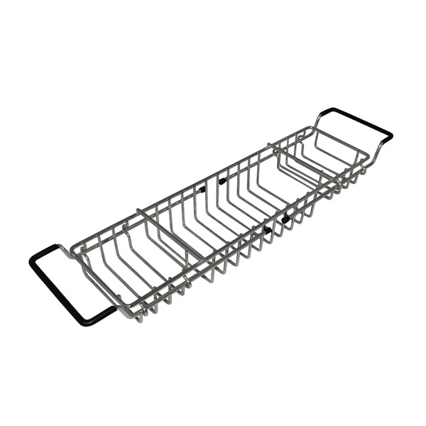 Extendable Bathtub Rack Bathroom Storage Polished Metal Bathtub Caddy