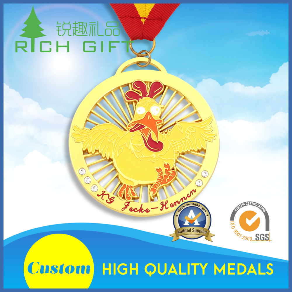 2017 Hot Rooster Shape Coin Craft Cup Token Customised Metal Medal Manufacture