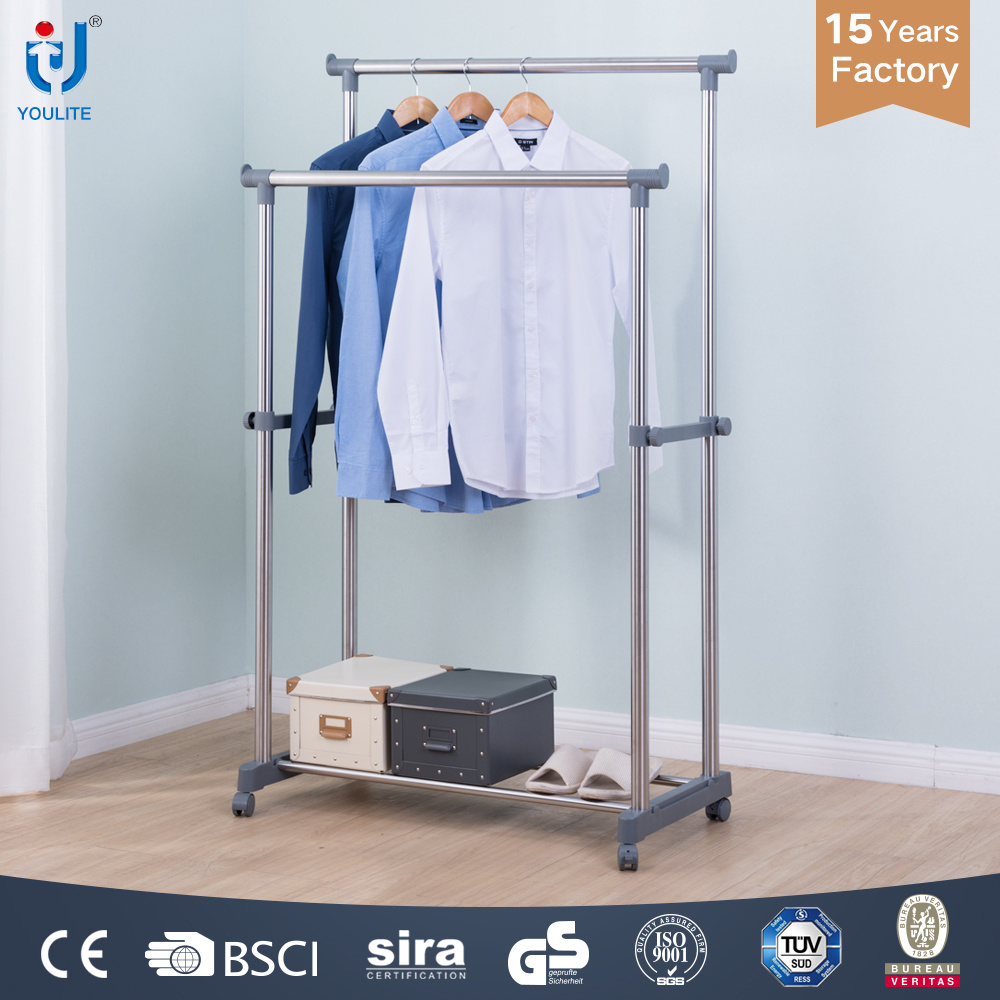 Multi-Function Double Pole Clothes Hanger