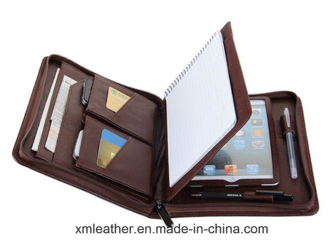 Functional Portfolio Holder Leather File Folder with Tablet PC Holder