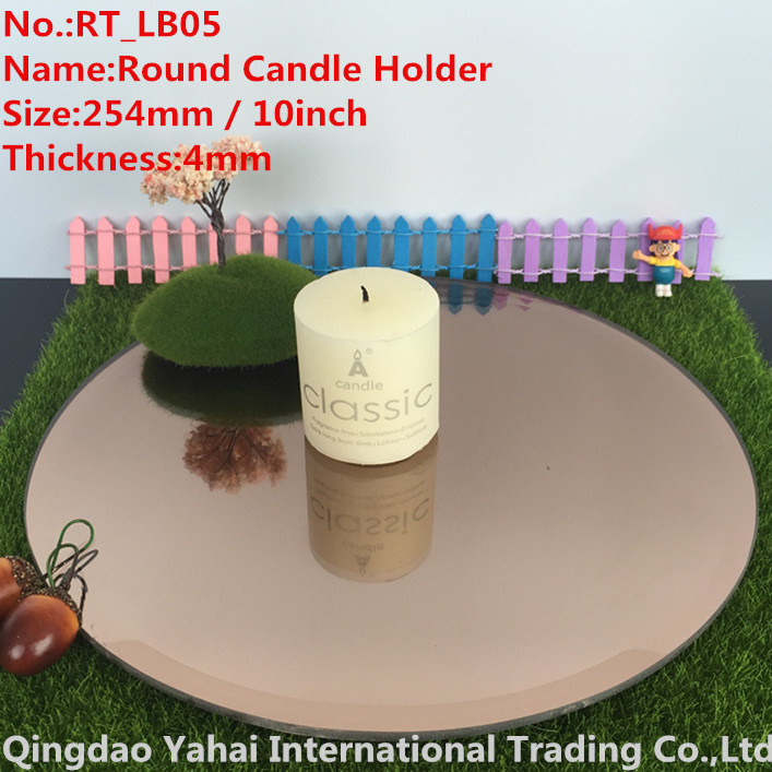 4mm Large Bevel Brown Glass Candle Holder