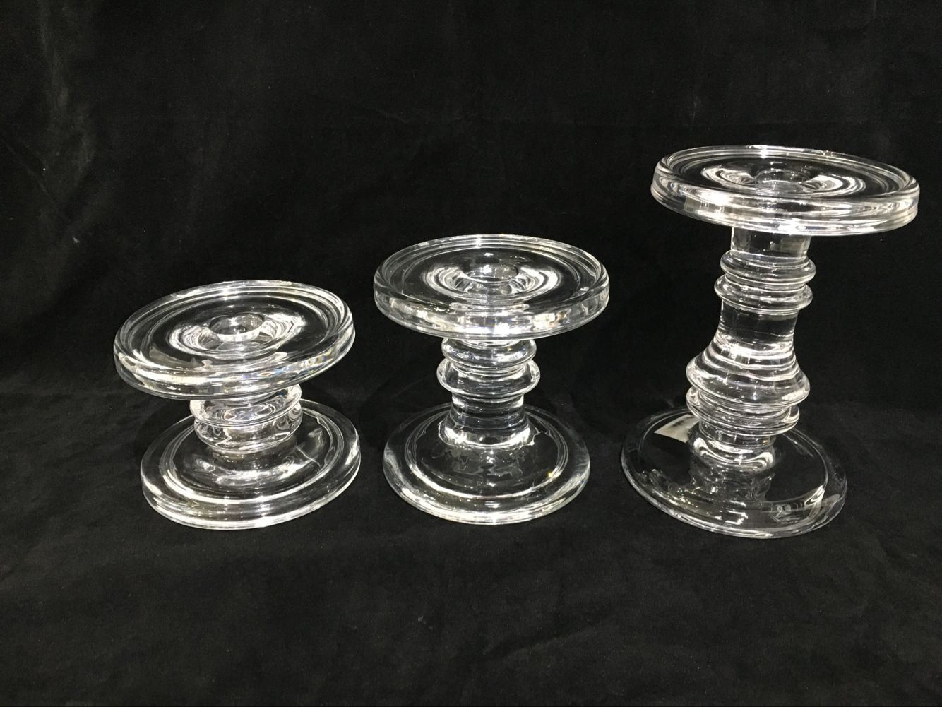 Transparent 3PCS Set Glass Candle Stick