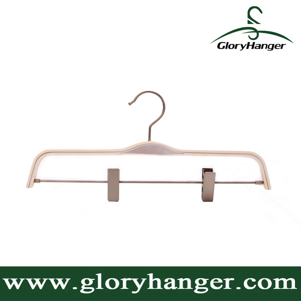 White Laminated Hanger with Clips for Cloth Shop (GLLH02)