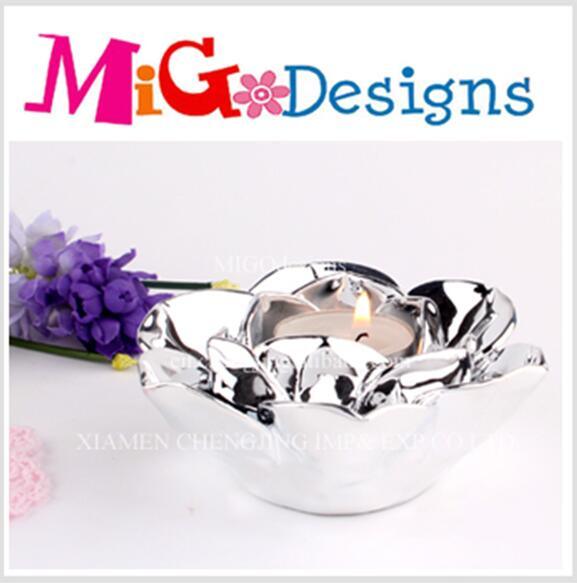 Wholesale Shiny Sliver Plated Candle Holder