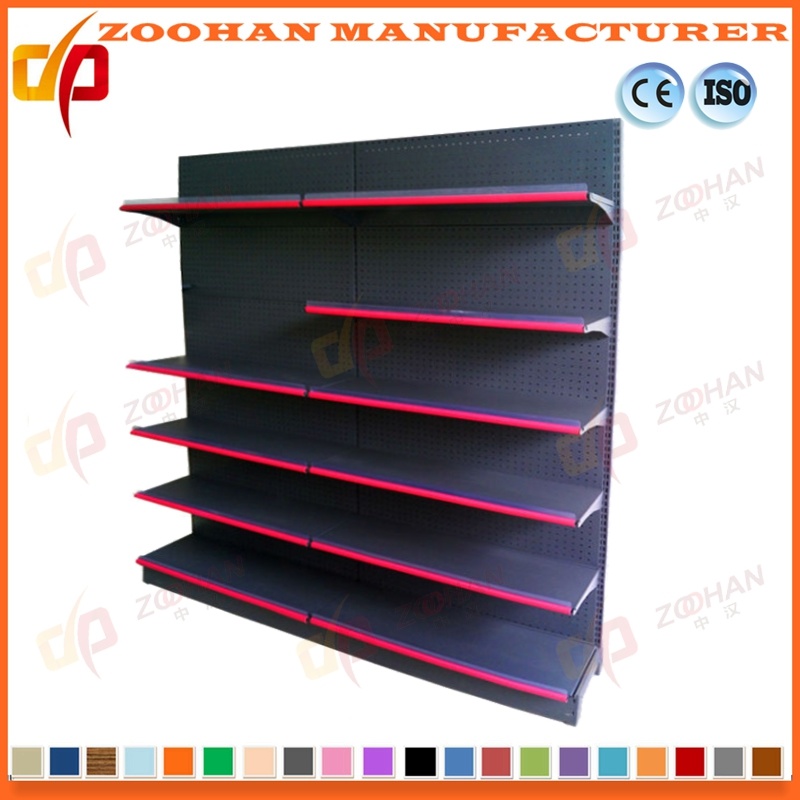 Punched Back Holes Panel Metal Display Shelf for Supermarket (Zhs44)