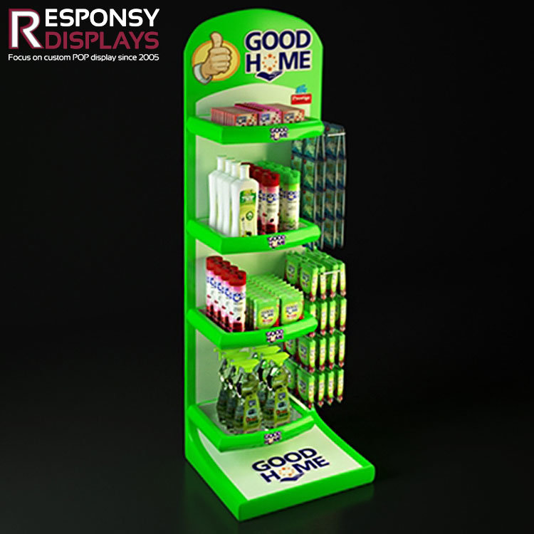 Custom Pop Floor Shampoo Dispenser Metal Display Rack