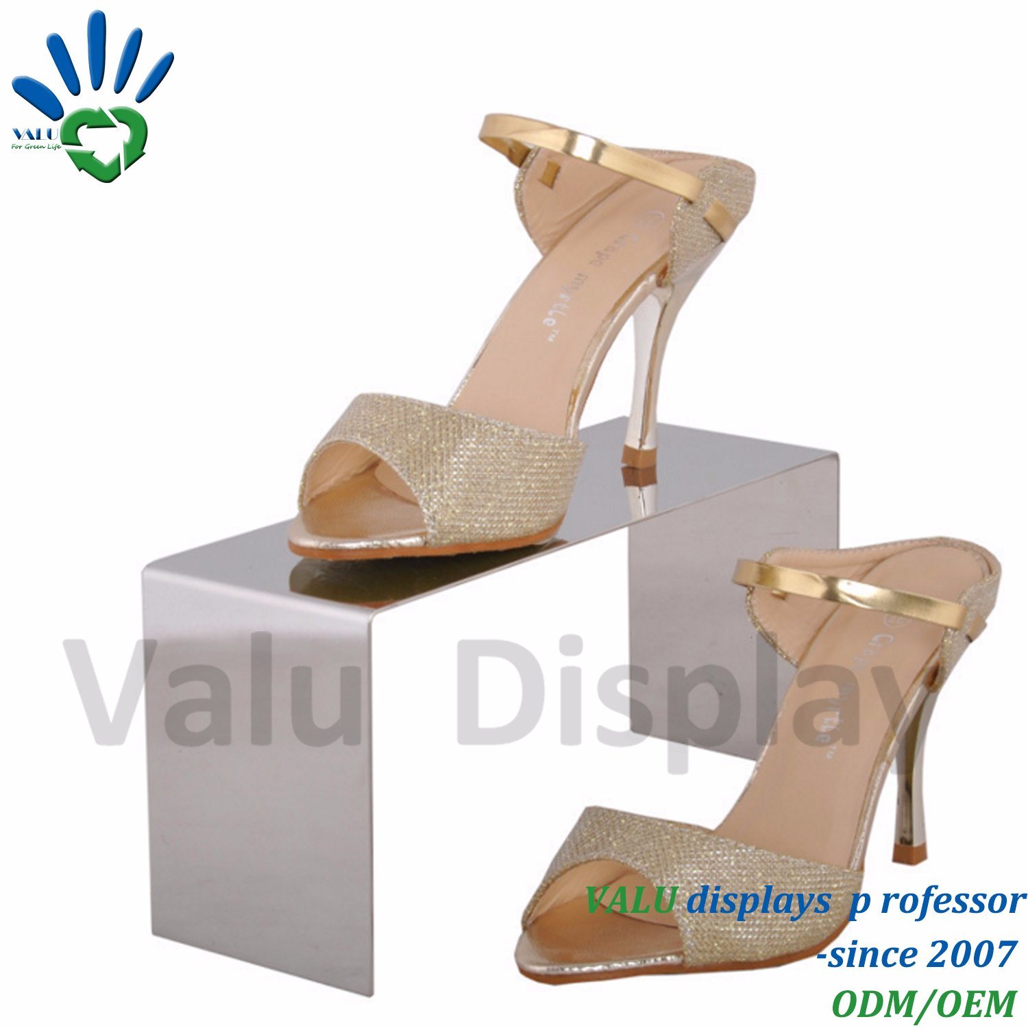 Stainless Steel Shoes Exhibition Holder on Table Display Stand