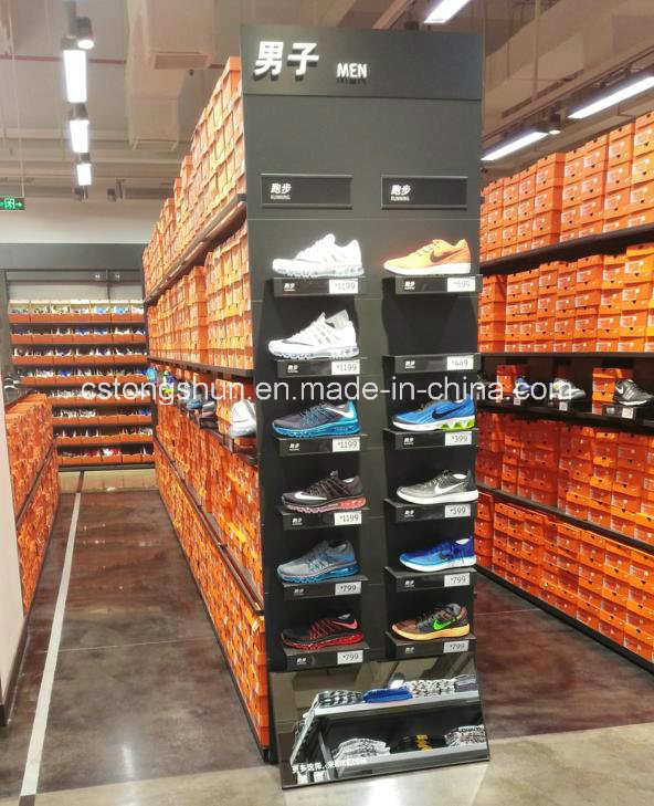 Supermarket or Retail Store Metal Gondola Shelf for Shoes, Clothes, and Trousers for Nike