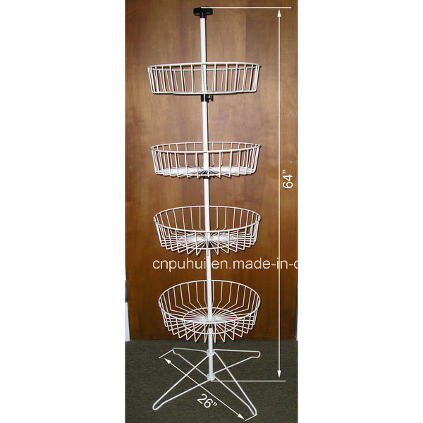 Floor Rotating Wire Basket Display Stand (PHY226)