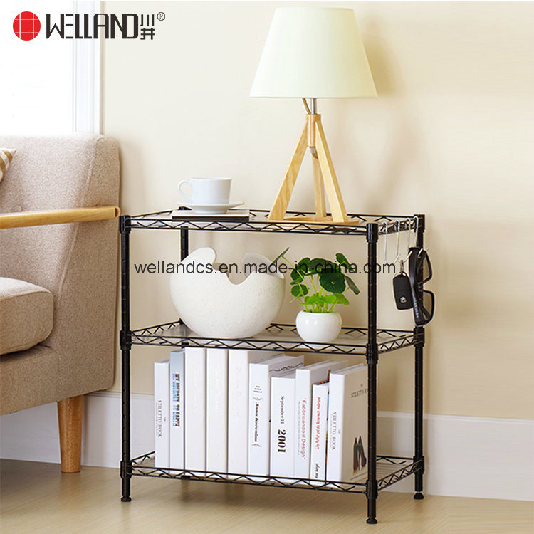 Low Price Mini NSF 3 Tiers Livingroom Storage Wire Rack with Adjustable Shelf Height