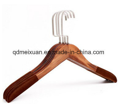 Flocking Wood Hangers Vintage Wood Hangers Women's Clothing Hangers Clothing Store Wood Clothes Hanging (M-X3541)