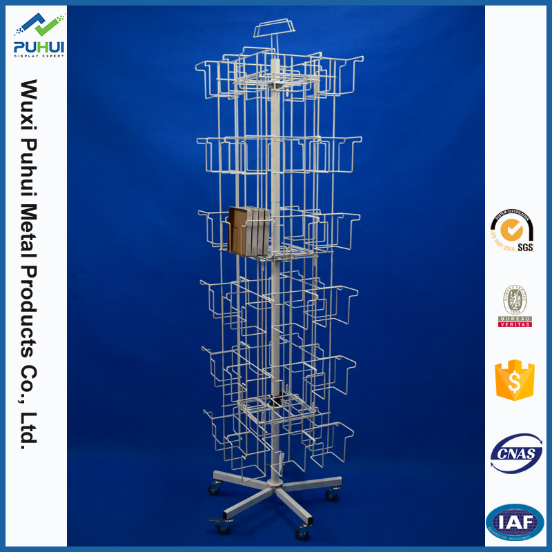 Metal Wire Floor Spinning Cards Display Rack (PHY2052)