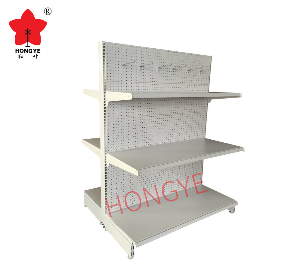 Perforated Back Panel Supermarket Gondola Shelf (HY-24)