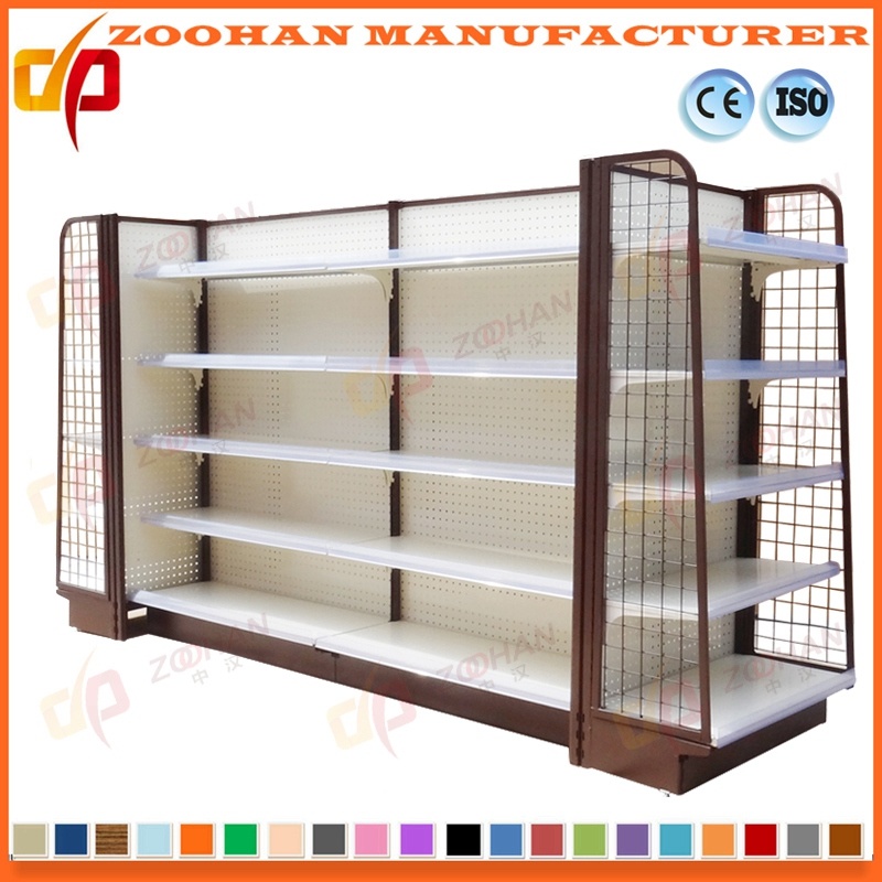 Metal Supermarket Gondola Wall Shelves Store Display Racks Shelving (Zhs395)