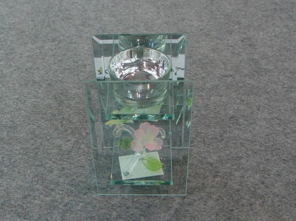 Flat Glass Candle Holder (KL120201-139A)