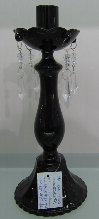 Painting Black Glass Candle Holder with Single Poster