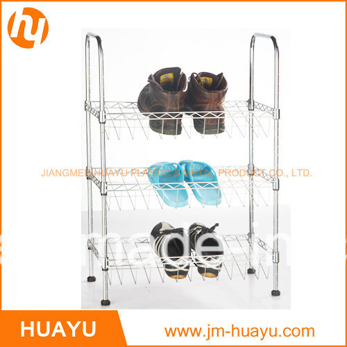 3-Tier Chrome Plated Wire Shoe Rack Shoe Shelving