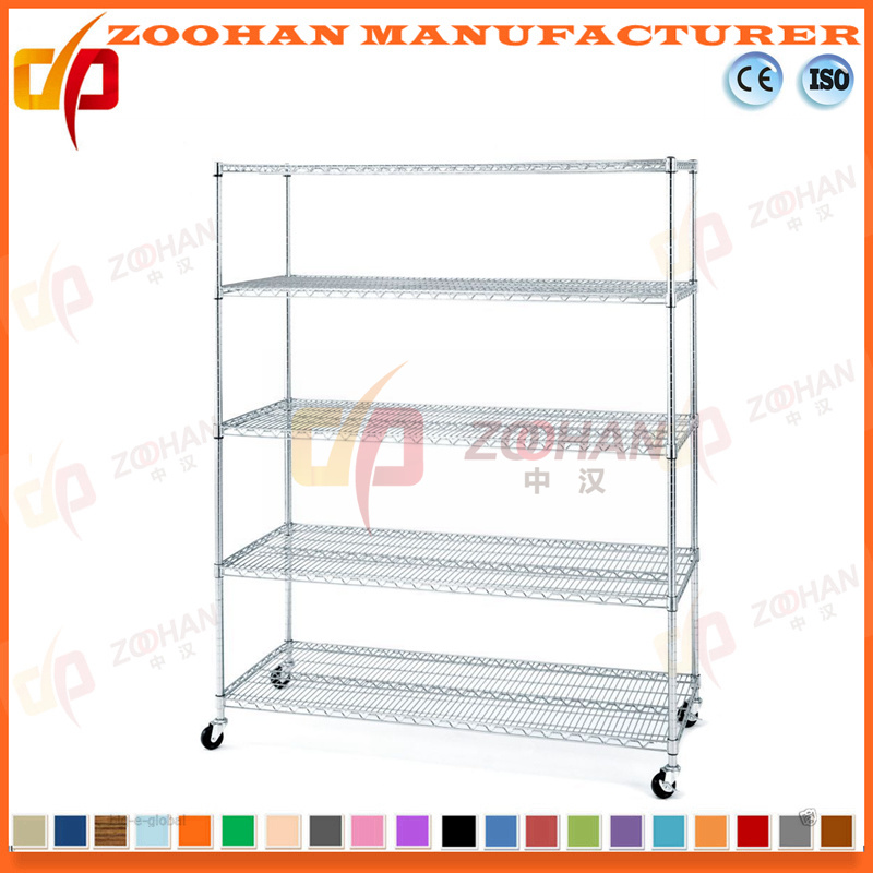 5 Tier Chrome House Office Storage Wire Shelf (Zhw37)