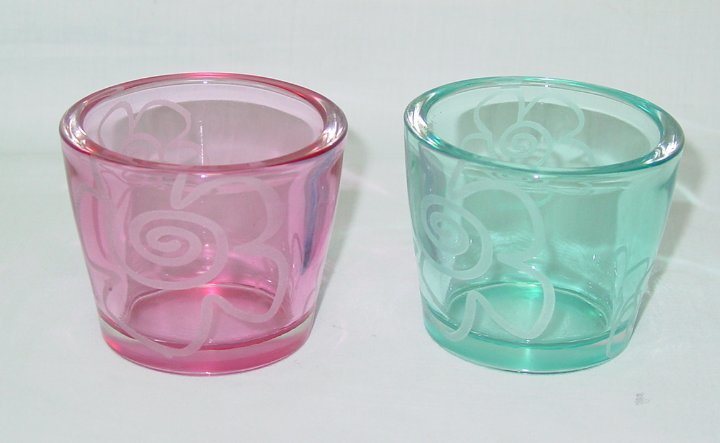 Clear Colorful Glass Candle Holder/Candlestick