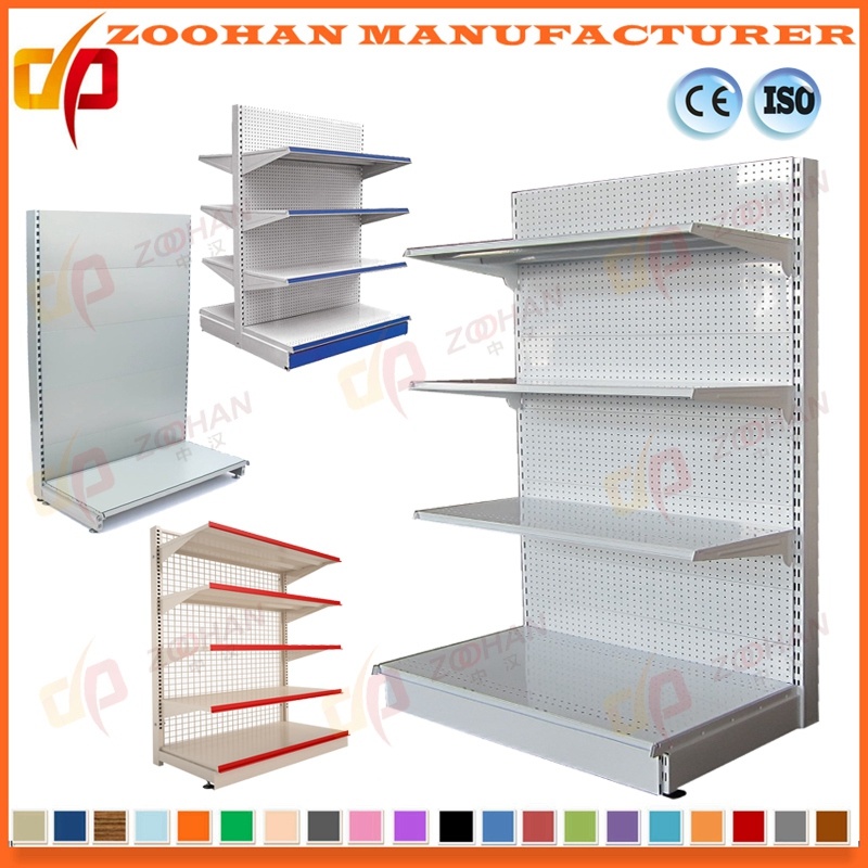 Steel Single Sided Back Hole Display Shelving Supermarket Shelf (Zhs130)