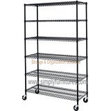 6 Layers Mobile Heavy Duty Chrome Wire Shelving (21