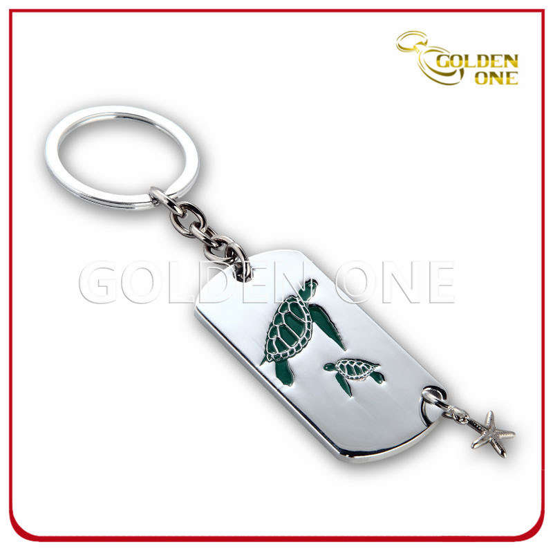 Custom Soft Enamel Turtle Pattern Key Chain