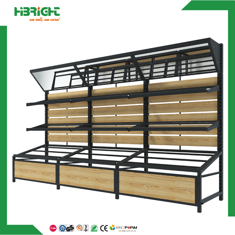 Supermarket Wood Food Snacks Display Racks