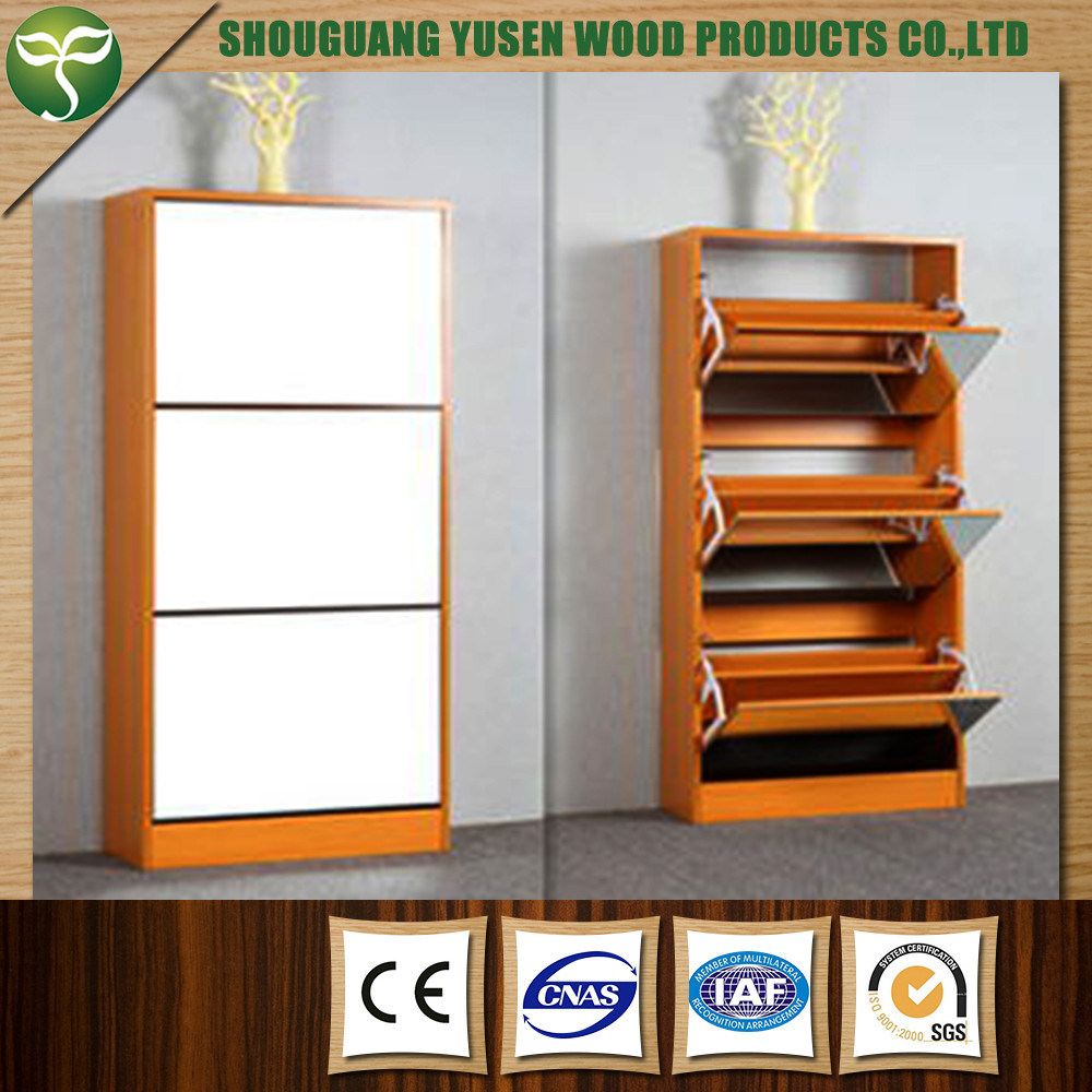 Wood Material Three Doors Shoe Rack