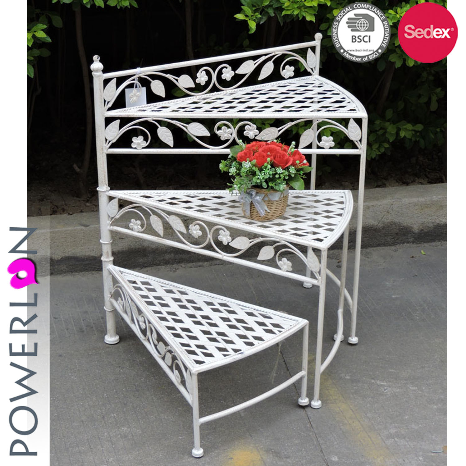 Elegant Metal Flower Stand Garden Planter Shelf