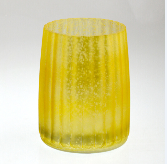 High Cylinder Yellow Candle Holder