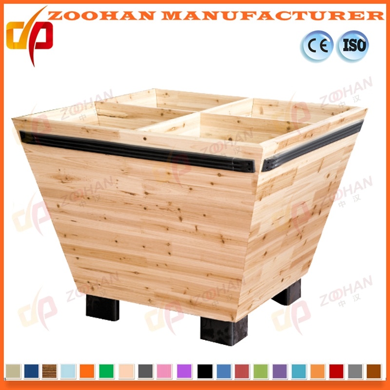 Solid Supermarket Wood Material Storage Display Stand Rack Manufacturer Zhv68