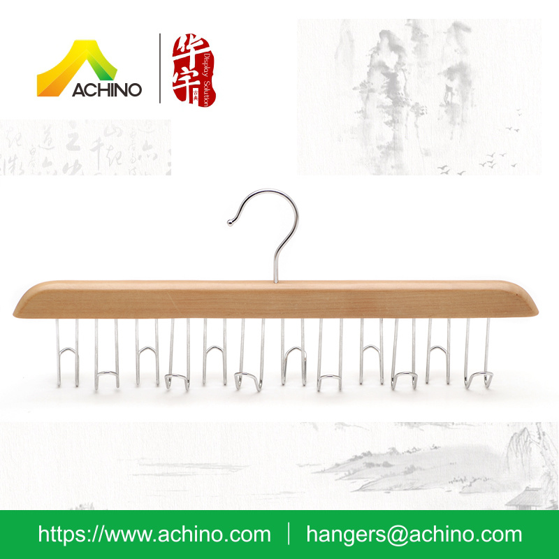 Wooden Tie & Belt Hangers with Metal Hooks (WTCH102)