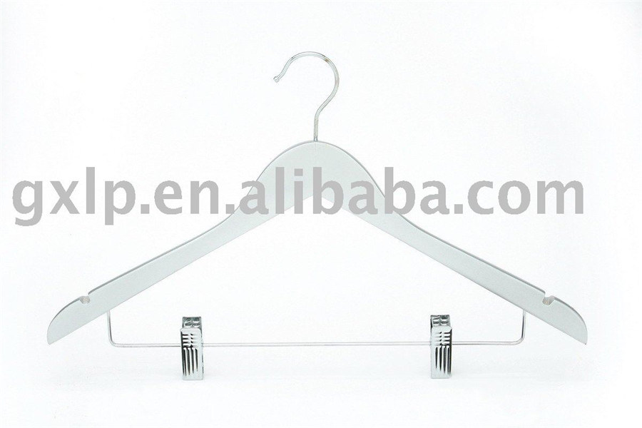 Fashion Brand Wood Hanger with Clips (YW228-9314NS)