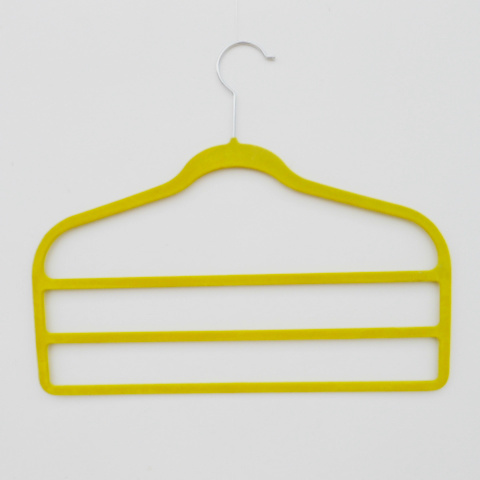 Flocked Anti-Slip Plastic Spacemaker Pant Rack Hanger