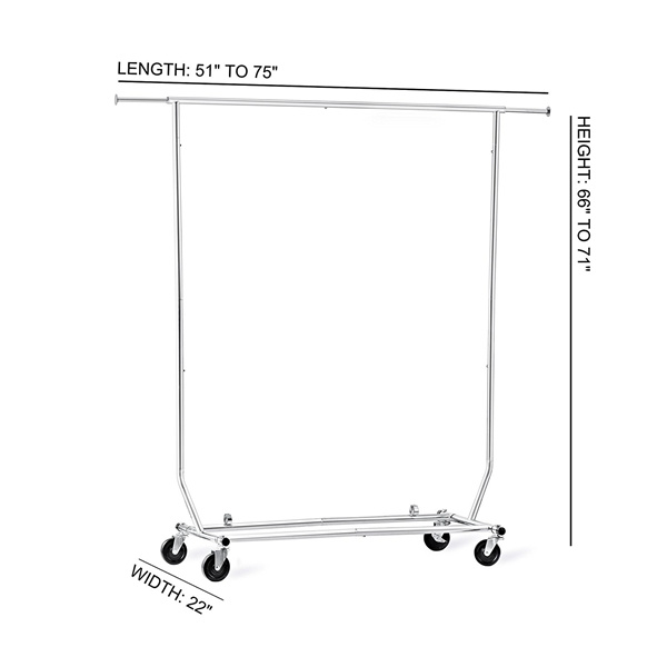 Movable Rolling Clothes Garment Rack with Wheels (GD001-3)