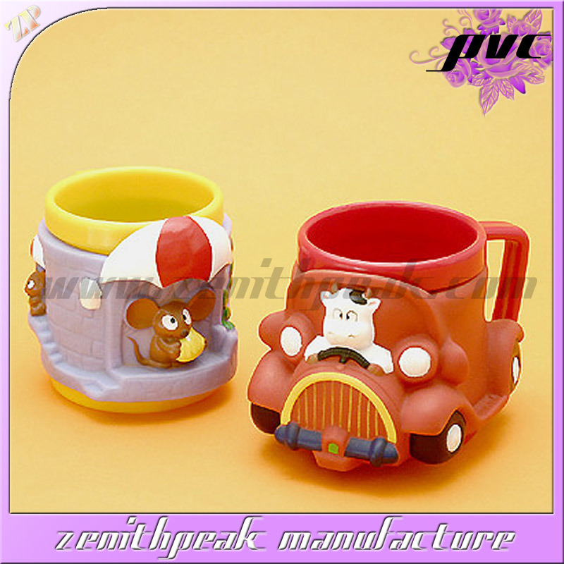 Kids 3D Plastic Soft PVC Cartoon Drinking Cups