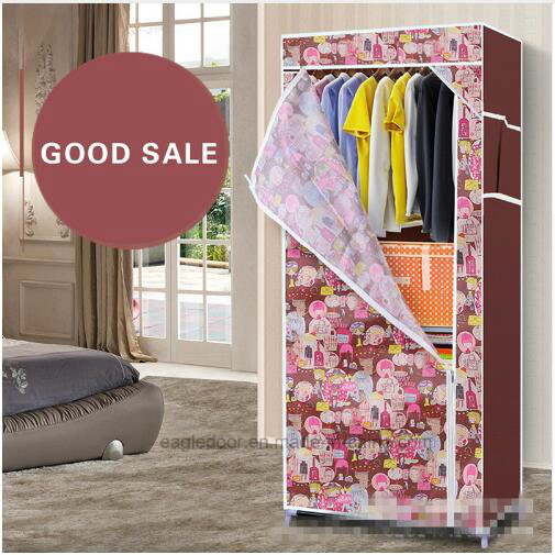 Wardrobe Combination of Reinforced Folding Cloth Wardrobe Easy Cloth Steel Frame Single Cloth Wardrobe Storage Assembly Folding (FW-30)