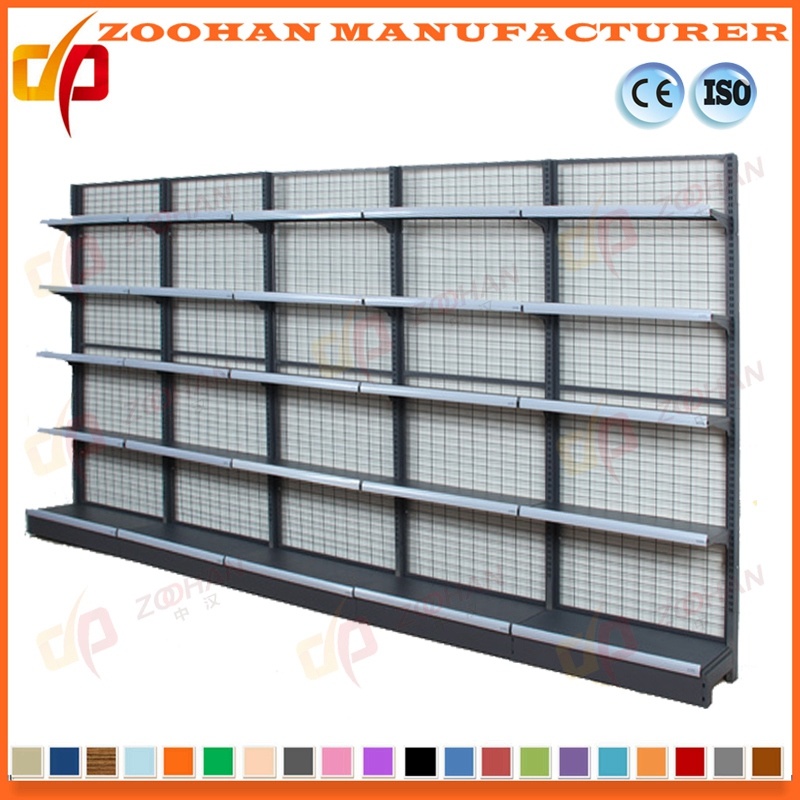 Metal Wall Shelves Supermarket Storage Wire Shelving Display Rack (Zhs397)