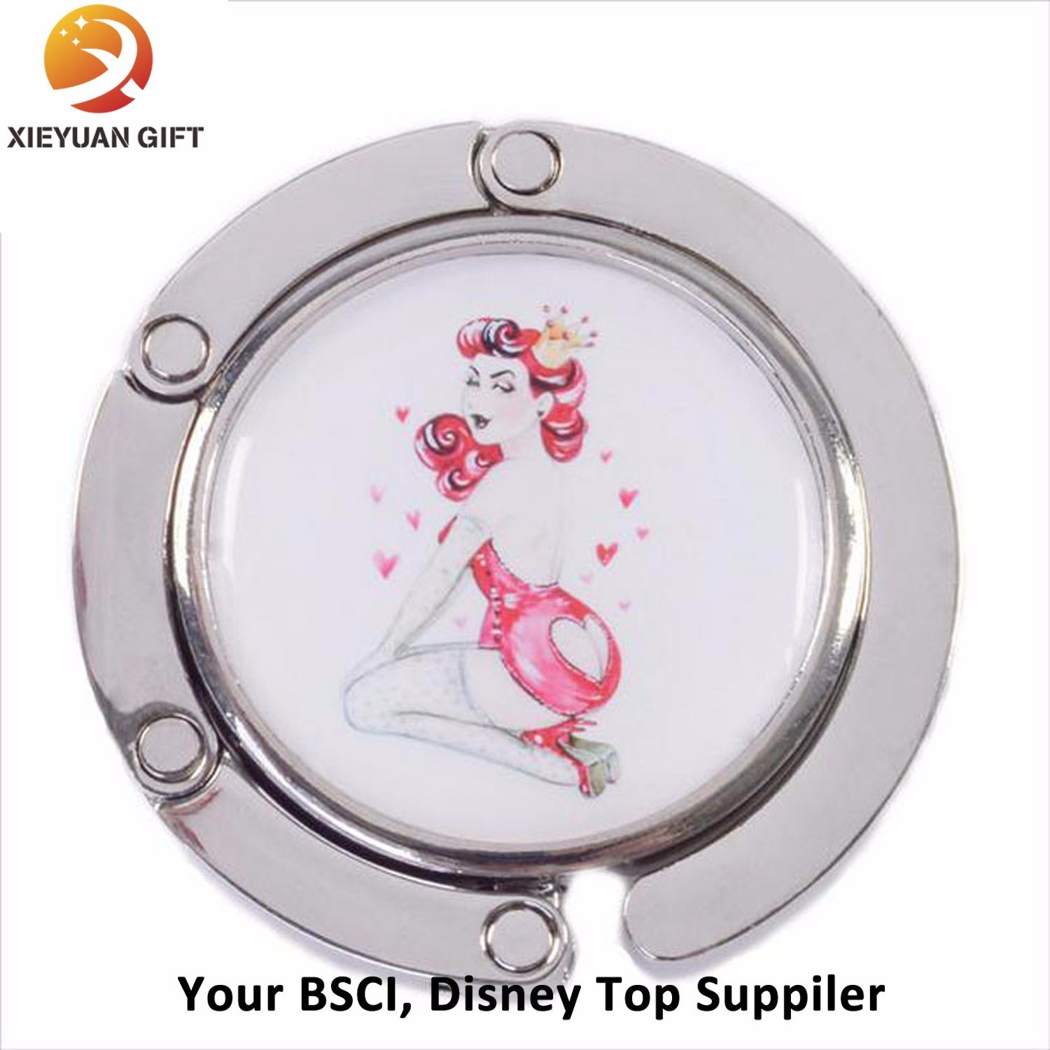 Making Sticker Logo Handbag Purse Hook Metal Foldable Bag Hanger