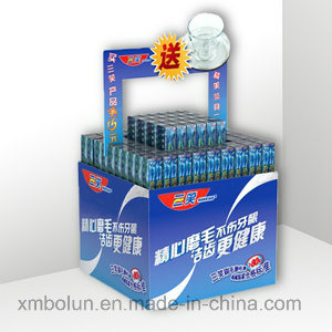 Customized Cardboard Floor Shelf Advertising Rack for Toothpaste