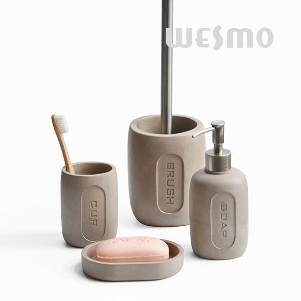 Carved Cement Bathroom Set (WBN0011B)