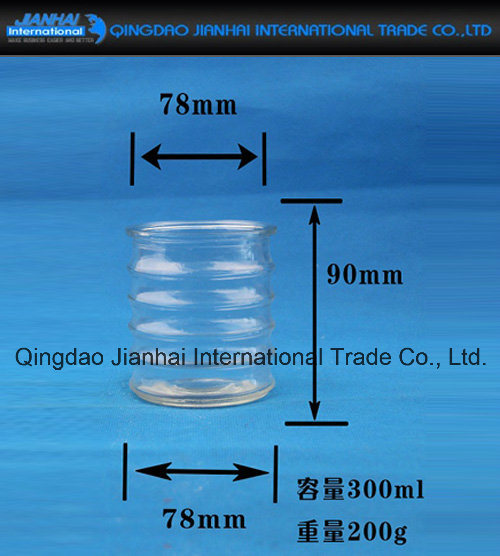 Hot Selling Glass Jar Candle Holder with Annulus Pattern