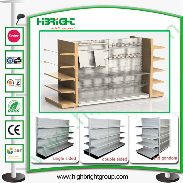 Hole Back Panel Supermarket Display Shelving