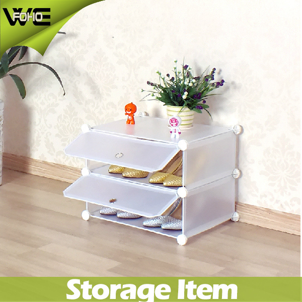 Bedroom Furniture Plastic Dustproof Ventilation Shoe Display Cabinet