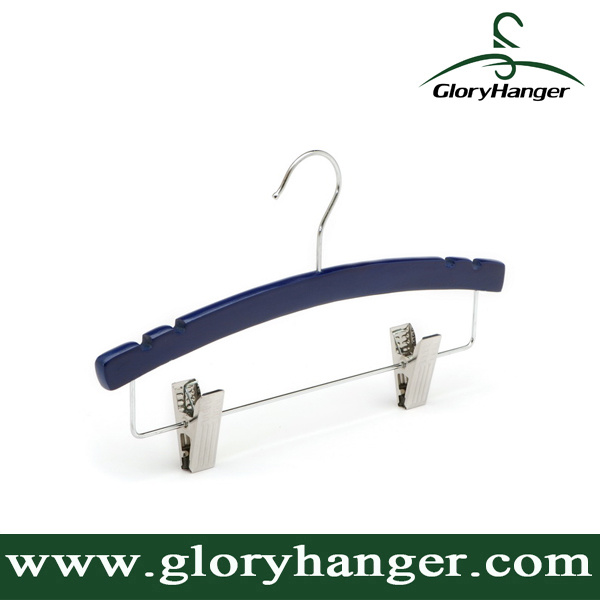 Manufacturer Wooden Children Hanger with Metal Clips