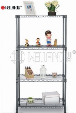 Adjustable 4 Tiers Black Metal Rack for Home (LD6035150B4E)