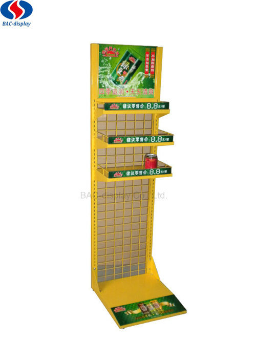 Large Metal Floor Standing Drink Display Rack for Supermarket