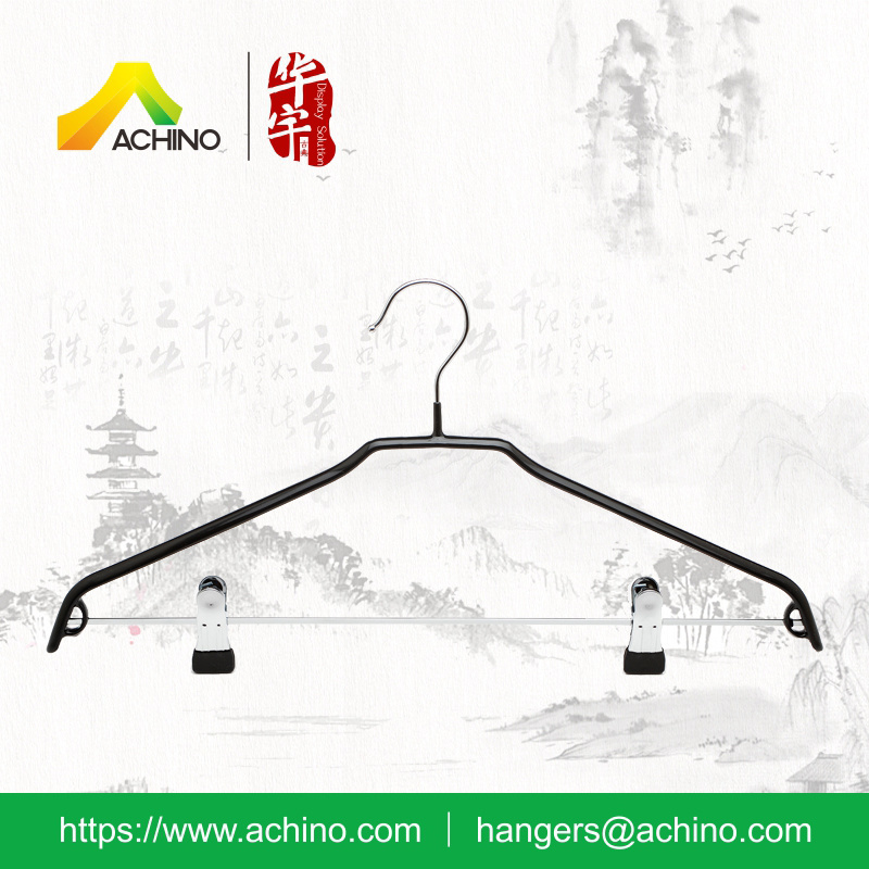 Black Non Slip Metal Hangers with Clips