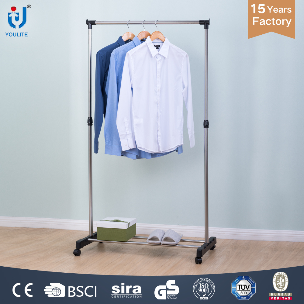 Extendable Garment Rack Stainless Steel Double Layer Telescopic Clothes Hanger