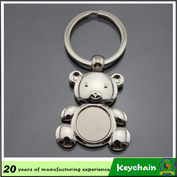 Bear Shape of Blank Metal Keychain